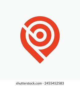 Letter P and B Location pin Logo Concept 