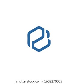 Letter P and B logo design vector template