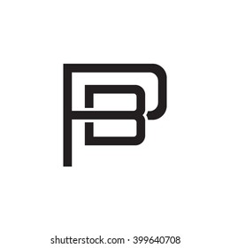 letter P and B monogram logo black