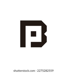 Letter P in B square geometric symbol simple logo vector