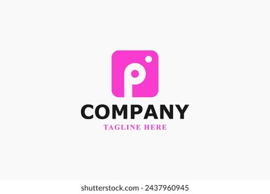 letter p and beauty camera modern logo