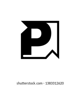 the letter P becomes a logo with the concept of arrow direction.