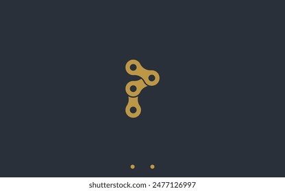letter p with bicycle chain logo design vector silhouette illustration