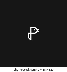 letter p bird logo design vector illustration
