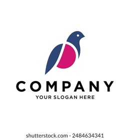 Letra P diseño del logotipo del pájaro