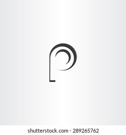 Letter P Black Vector Logo Design Element