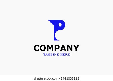 letter p and blue bird modern logo