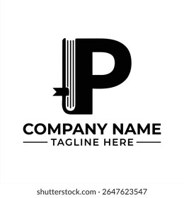 Letter P Book Logo Design for Modern Companies and Publication Industries