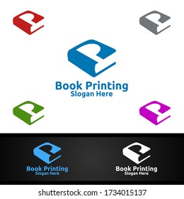 Letter P Book Printing Company Vector Logo Design for  Book sell, Book store, Media, Retail, Advertising, Newspaper or Paper Agency Concept