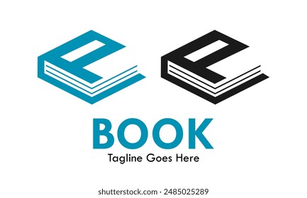Letter p with books logo template illustration