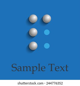 Letter P in Braille on blue background