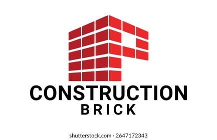Template d'Image vectorielle logo de brique de lettre P