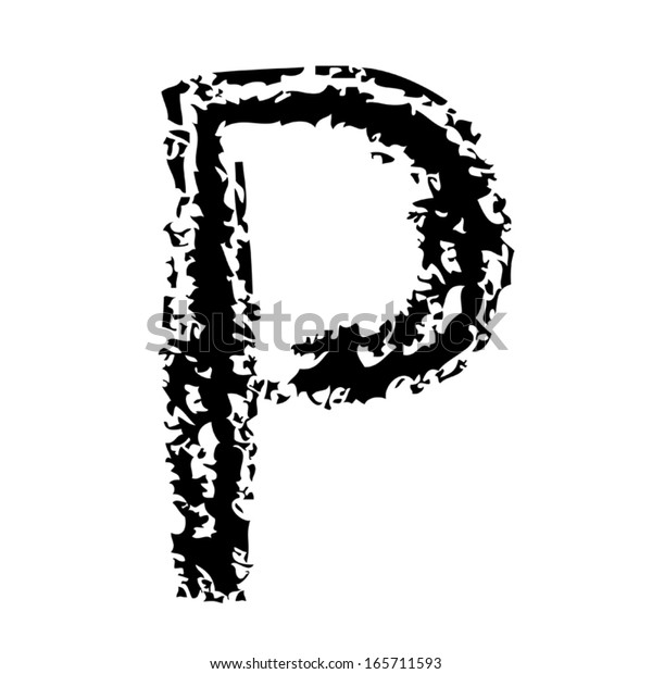 Letter P Brushed Stock Vector (Royalty Free) 165711593 | Shutterstock