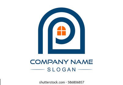 letter p building logo