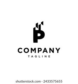 Letra P Icono de logotipo de construcción vector template.eps