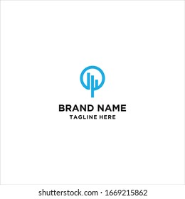 Diseño de plantilla de logotipo de edificios de letra P en ilustración vectorial 