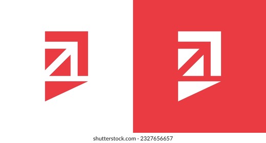 Letter P Business Arrow growth Logo design vector template