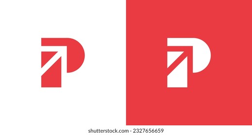 Letter P Business Arrow growth Logo design vector template