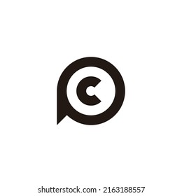 Letter P and C circle geometric symbol simple logo vector