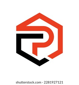 letter P and letter c logo , simple and clean