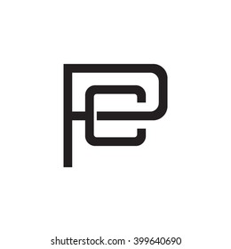 letter P and C monogram logo black