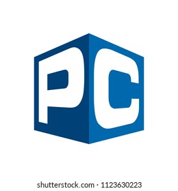 Letter P And C Vector Logo.