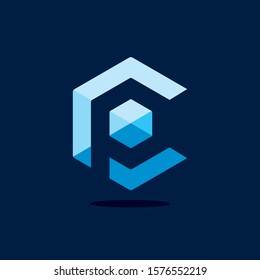 Letter P and C vector logo design.	