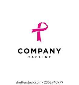 Letter P cancer ribbon logo icon vector template.eps