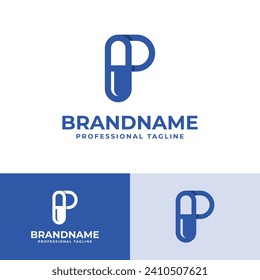 Letter P Capsule Logo, suitable for business related to Capsule or Pill with P initial