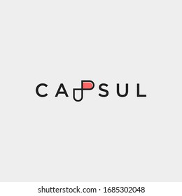 Letter P Capsule Logo Template Vector Design Illustration
