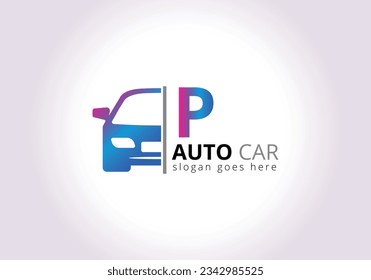 Letter P Car Logo Design-Vorlage Inspiration, Vektorgrafik, Logo für Fahrzeuge, Logo für die Automobilindustrie