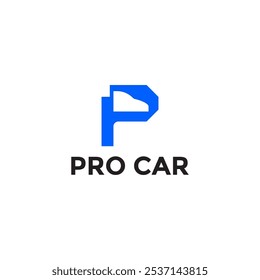 Letra P con diseño de logotipo de Vector de coche. Fuentes para automoción, vechile, logotipo, transporte, monograma y carrera. Símbolo de etiqueta de alfabeto para marca e identidad