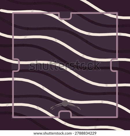 LETTER P character silhouette on white featuring layered ribbon weave lines pattern