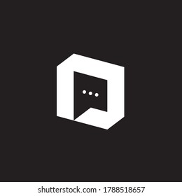 letter P and chat box logo design