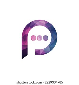 Letter P chat bubble communication logo. Bubble chat with initial letter P logo design.