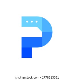 Icono de la comunicación de chat de carta P
