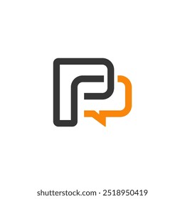 carta p chat logotipo design vetor ilustração modelo