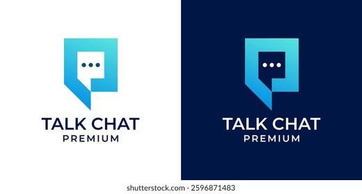 Letter P chat logo design template. Creative modern trendy chat logo design vector template. Simple chat talk logo design for business, technology, education.