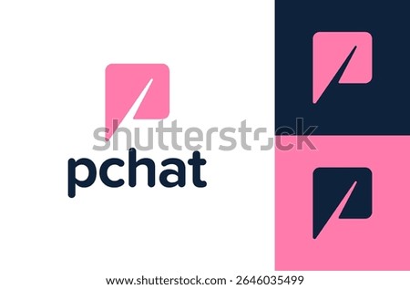 letter p chat logo. Online messaging, letter p and chat bubble logotype vector icon design.