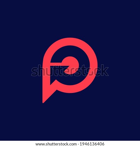 letter P chat recovery reverse restart backward logo. editable and easy to custom.