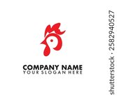 Letter P chicken Rooster logo icon vector On white background 