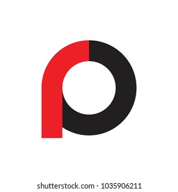 letter p circle design logo vector