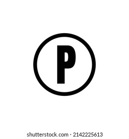 Letter P with circle. line icon style. suitable for parking area symbol. simple design editable. Design template vector
