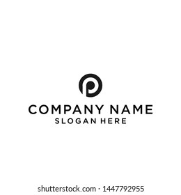 letter p circle logo design vector illustration template