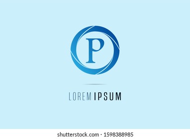 Letter P with circle logo design template. vector illustration