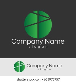 Letter P circle Logo Design template