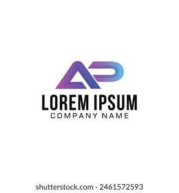 letter a p circle logo, full color gradient illustration
