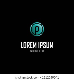 Letter P Circle Modern Networking Abstract Creative Technology Logo