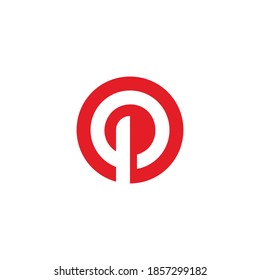 Buchstabe p Kreis negatives Leerzeichen, geometrisches Logo, Vektorgrafik
