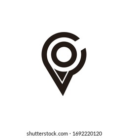 letra p posición de clavija geométrica simple logotipo vectorial